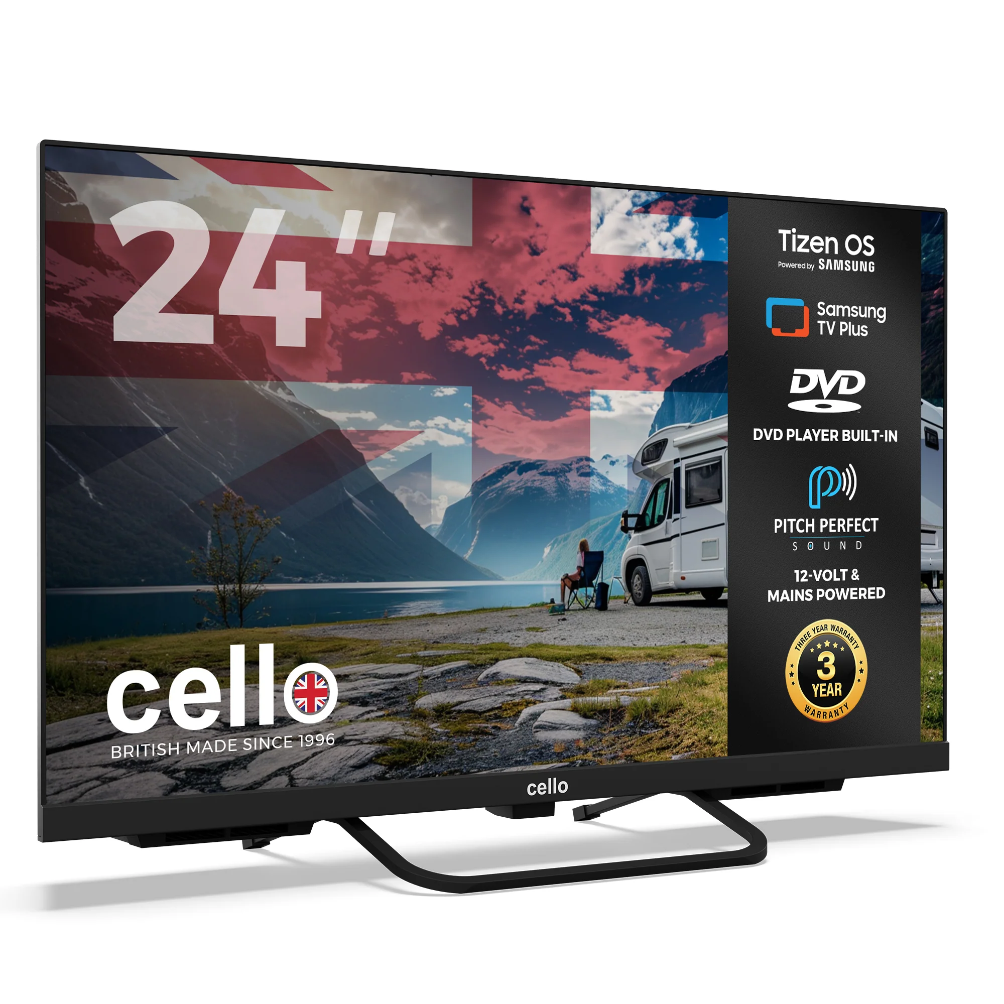 24 inch Smart Samsung Plus 12-Volt Traveller TV with DVD Player - Image 3