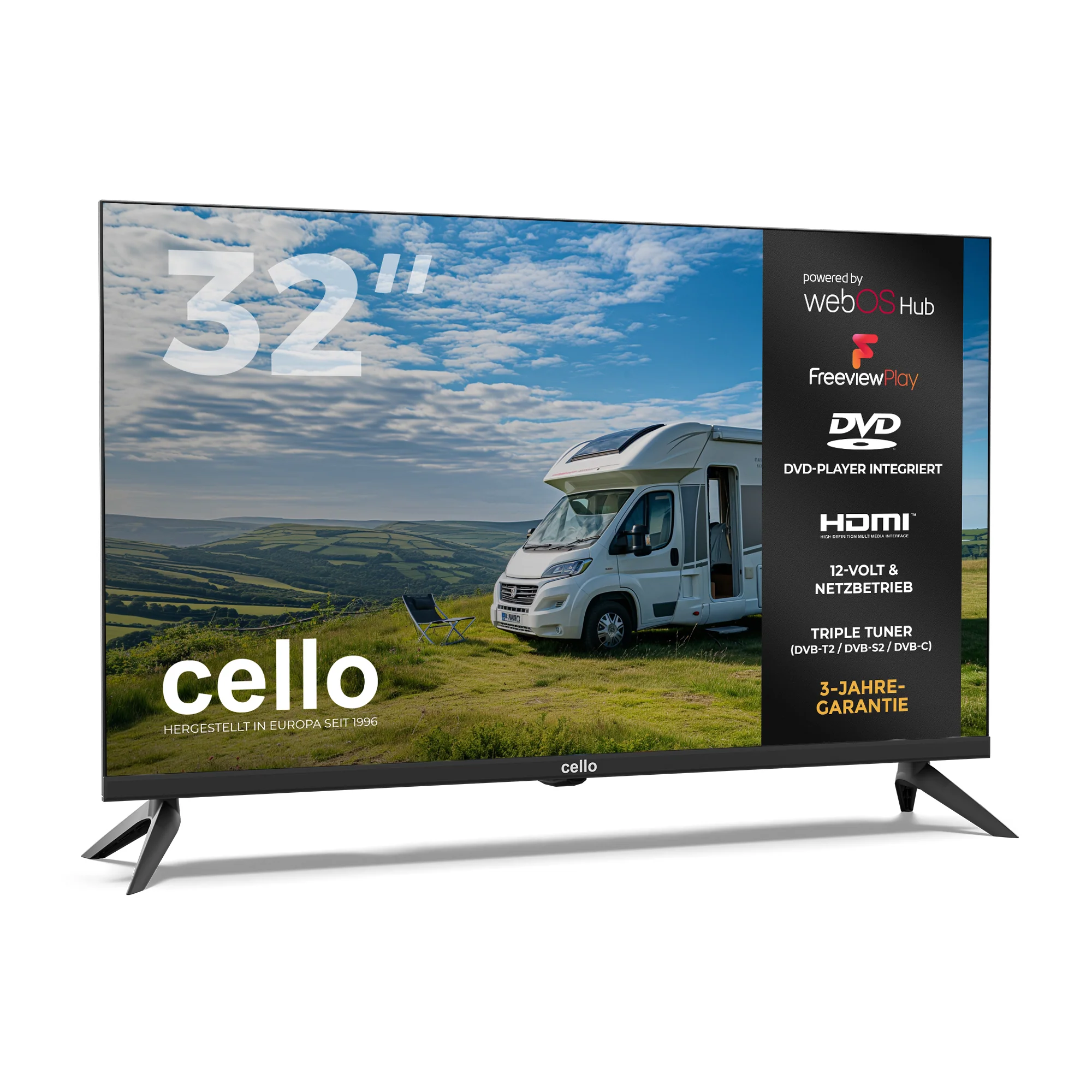 32″ Smart WebOS 12-Volt Traveller TV with DVD & Frameless Bezel (DE) - Image 2
