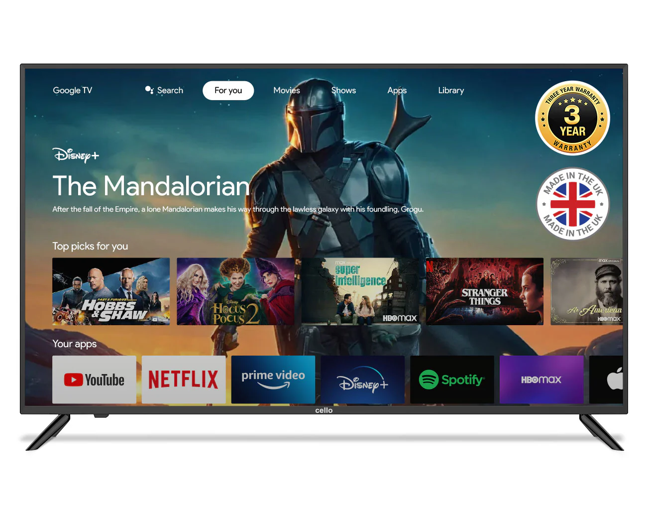55" 4K UHD Smart Google TV with Google Assistant and Freeview Play (DE)