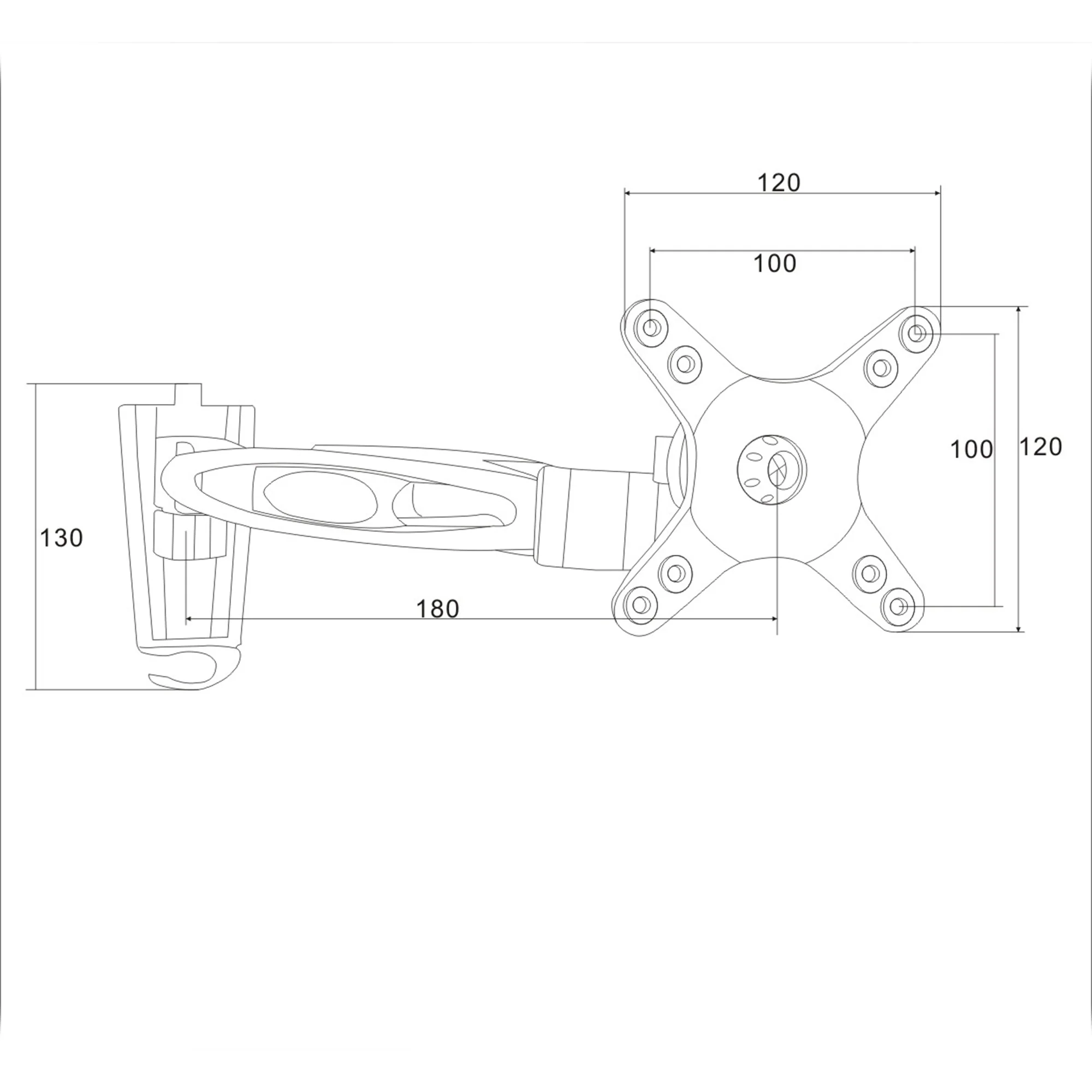 LO26 Full Motion TV Wall Bracket 10"–43" with Tilt, Swivel & Rotation - Image 5