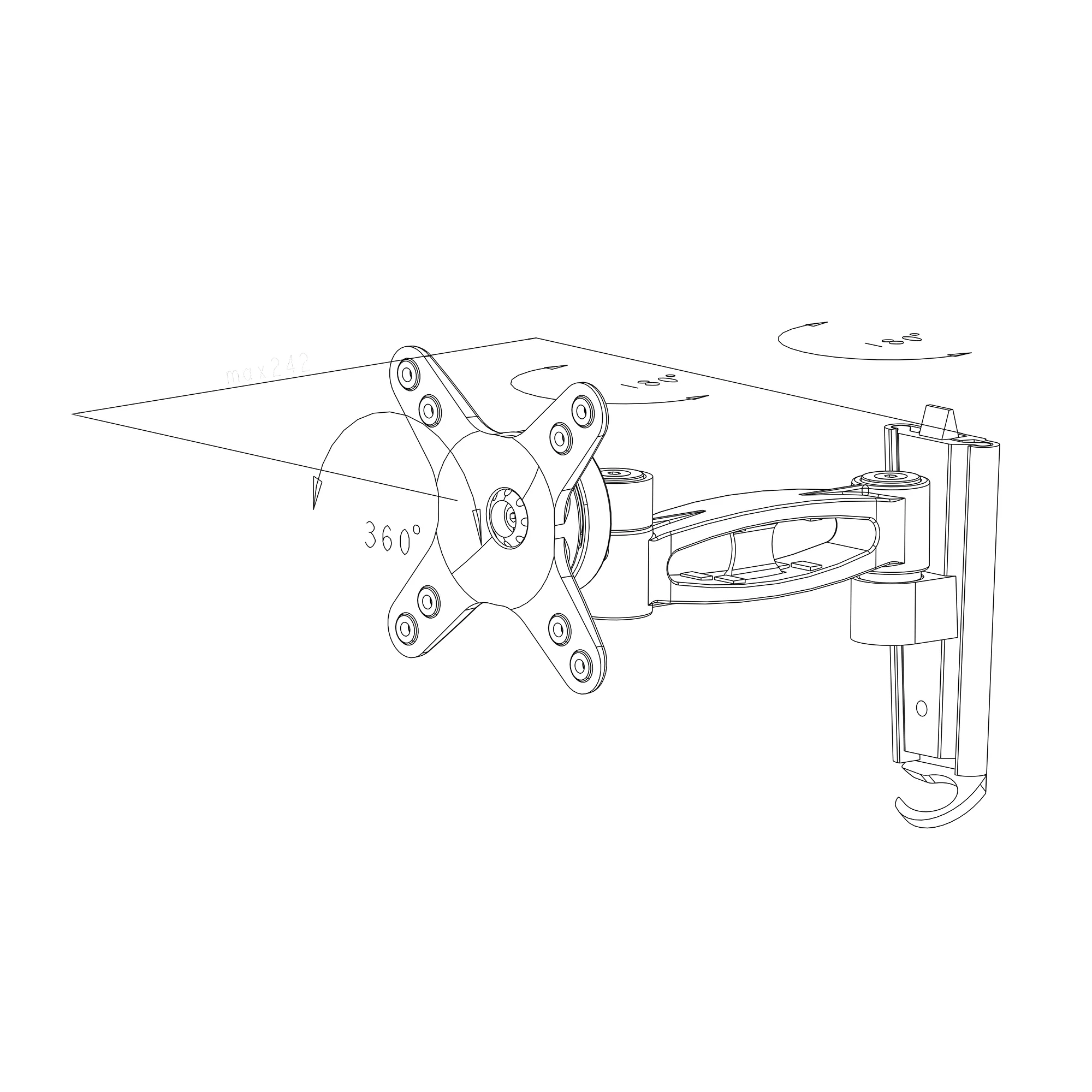 LO26 Full Motion TV Wall Bracket 10"–43" with Tilt, Swivel & Rotation - Image 6