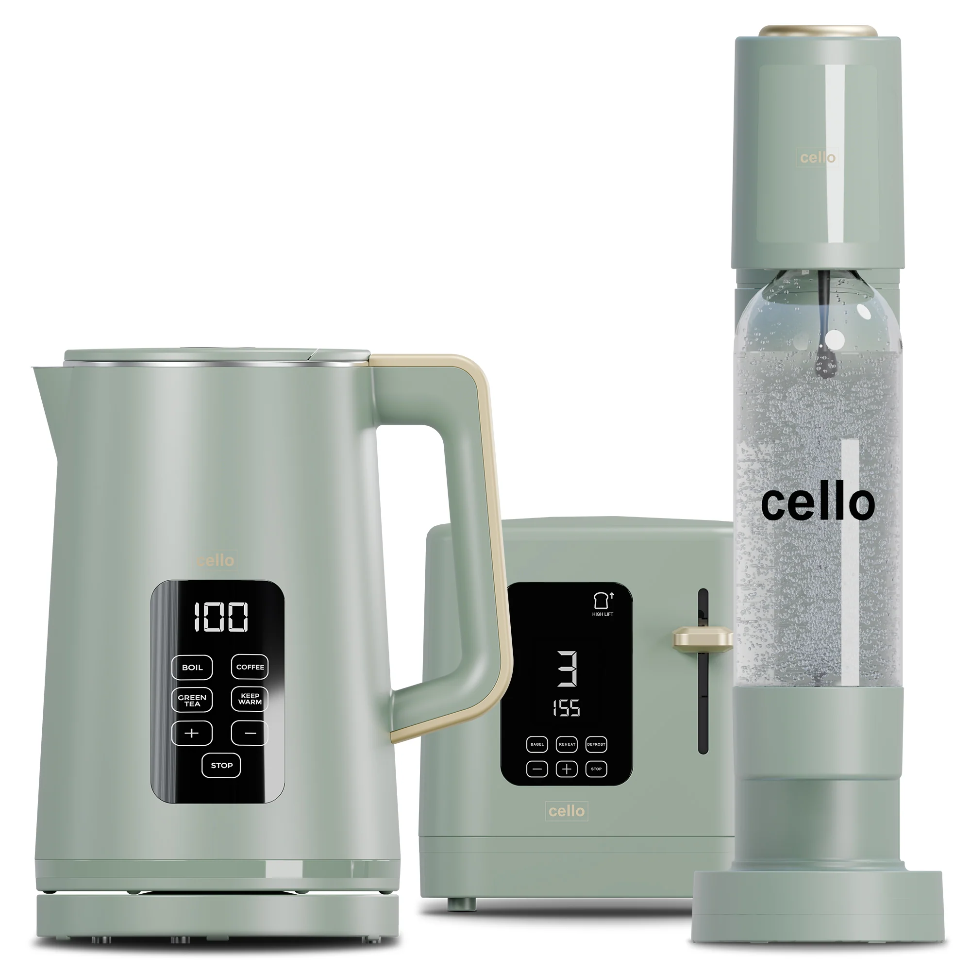Refresh Bundle - Digital Kettle + 2 Slice Toaster + Soda Maker (DE)